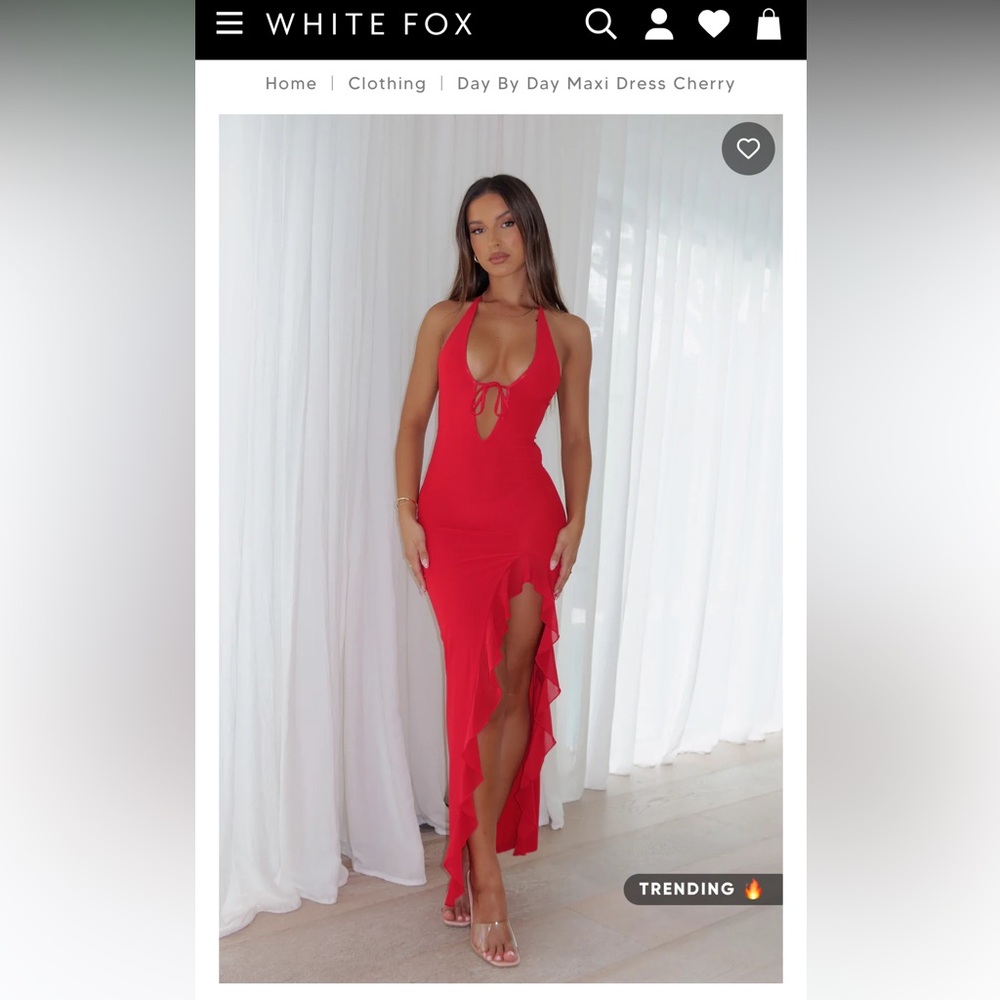 White Fox Boutique Cherry Red High Low Dress